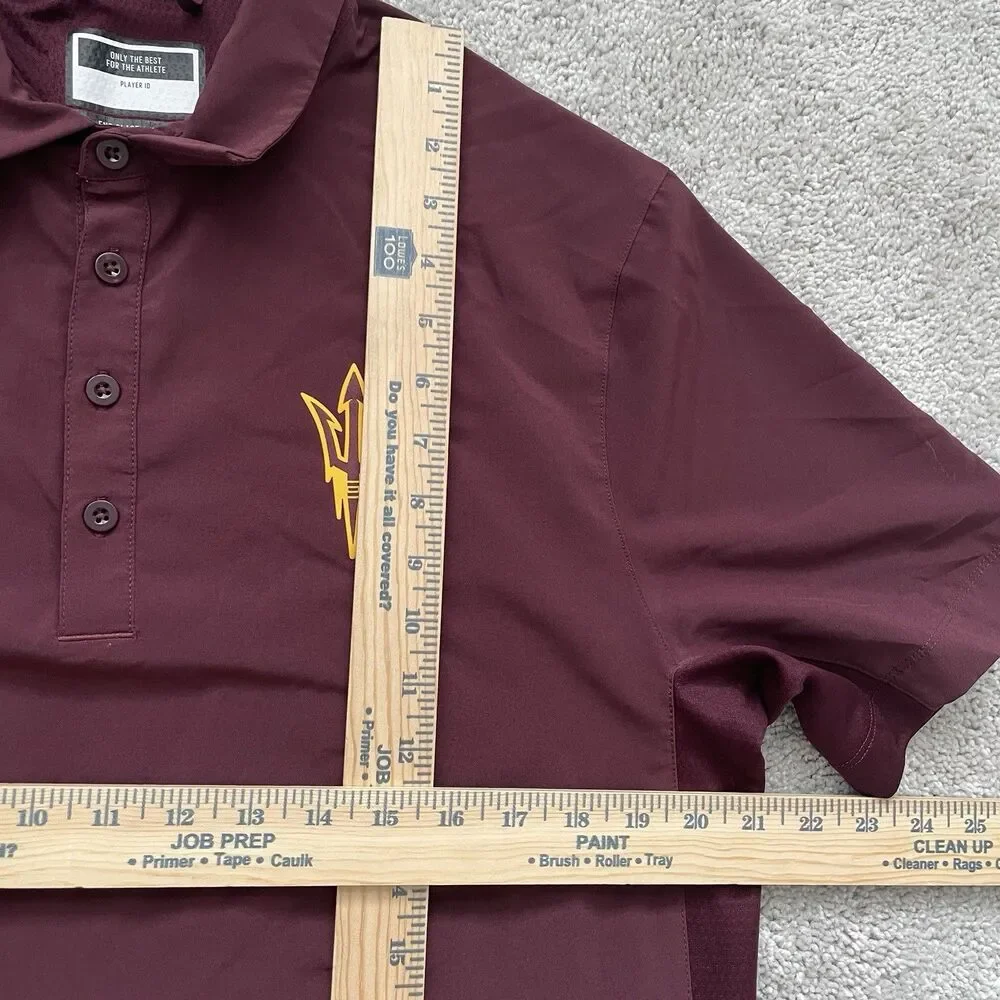 ⁠Adidas Arizona State Sun Devils Polo Mens Medium Maroon Gold Pitchside HN7404⁠